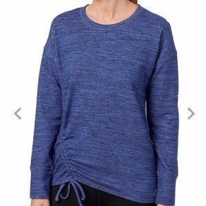 REEBOK Heathered Ruched Athletic Sweatshirt